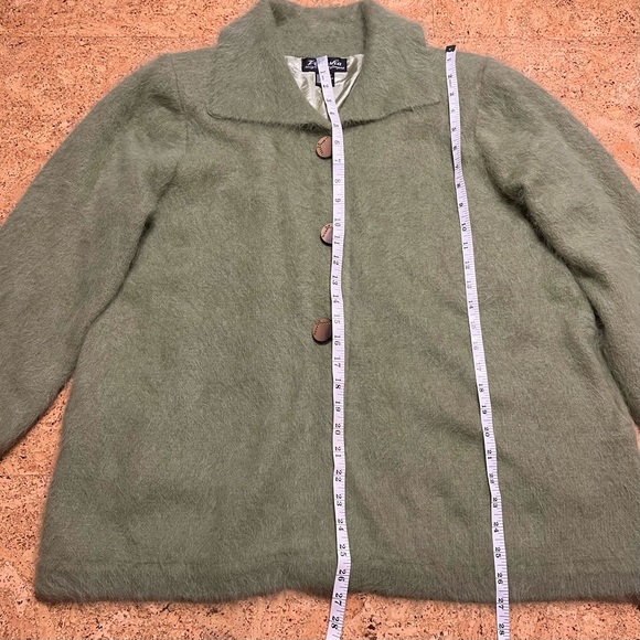 Venesha Angora Sweater Coat In Olive Green Sz M - Picture 10 of 13